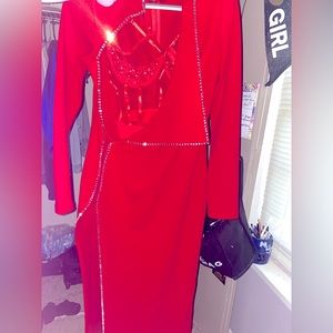 Beautiful Red dress w/ slit on side